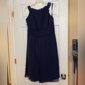 Navy Knee Length Dress